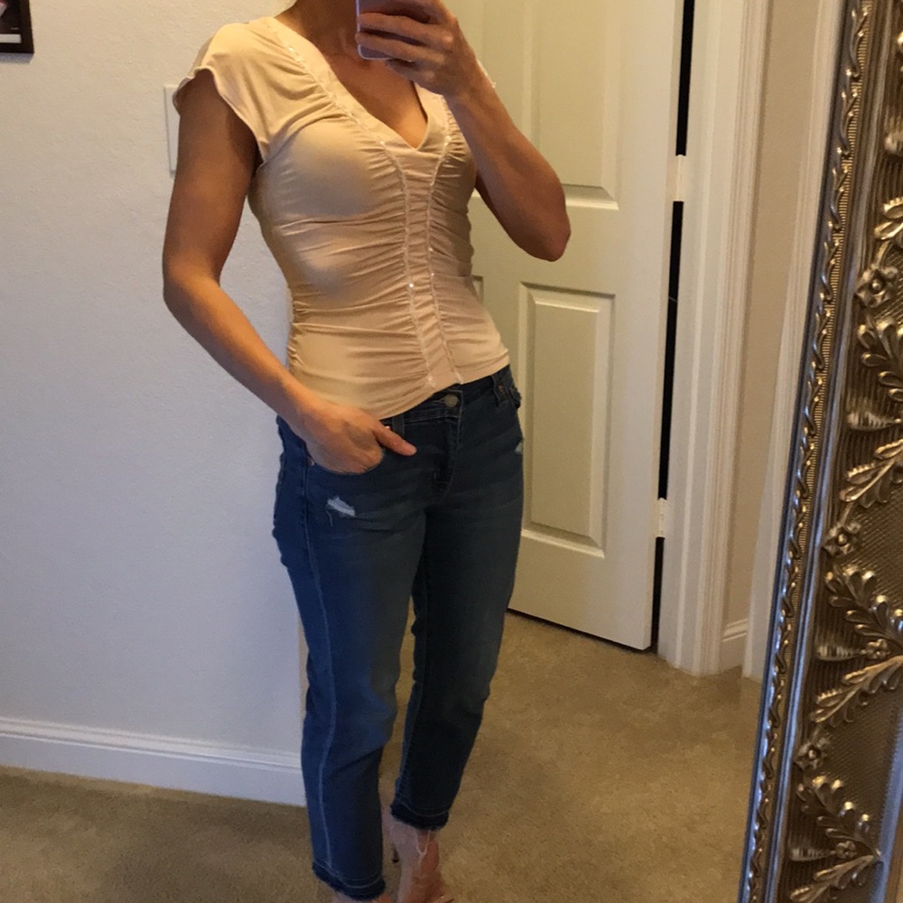 Ivory top with sequins size S